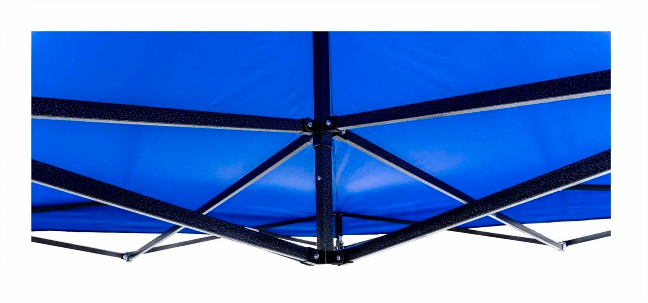 Cort pavilion metalic gradina impermeabil 3x3 m, albastru, picioare telescopice