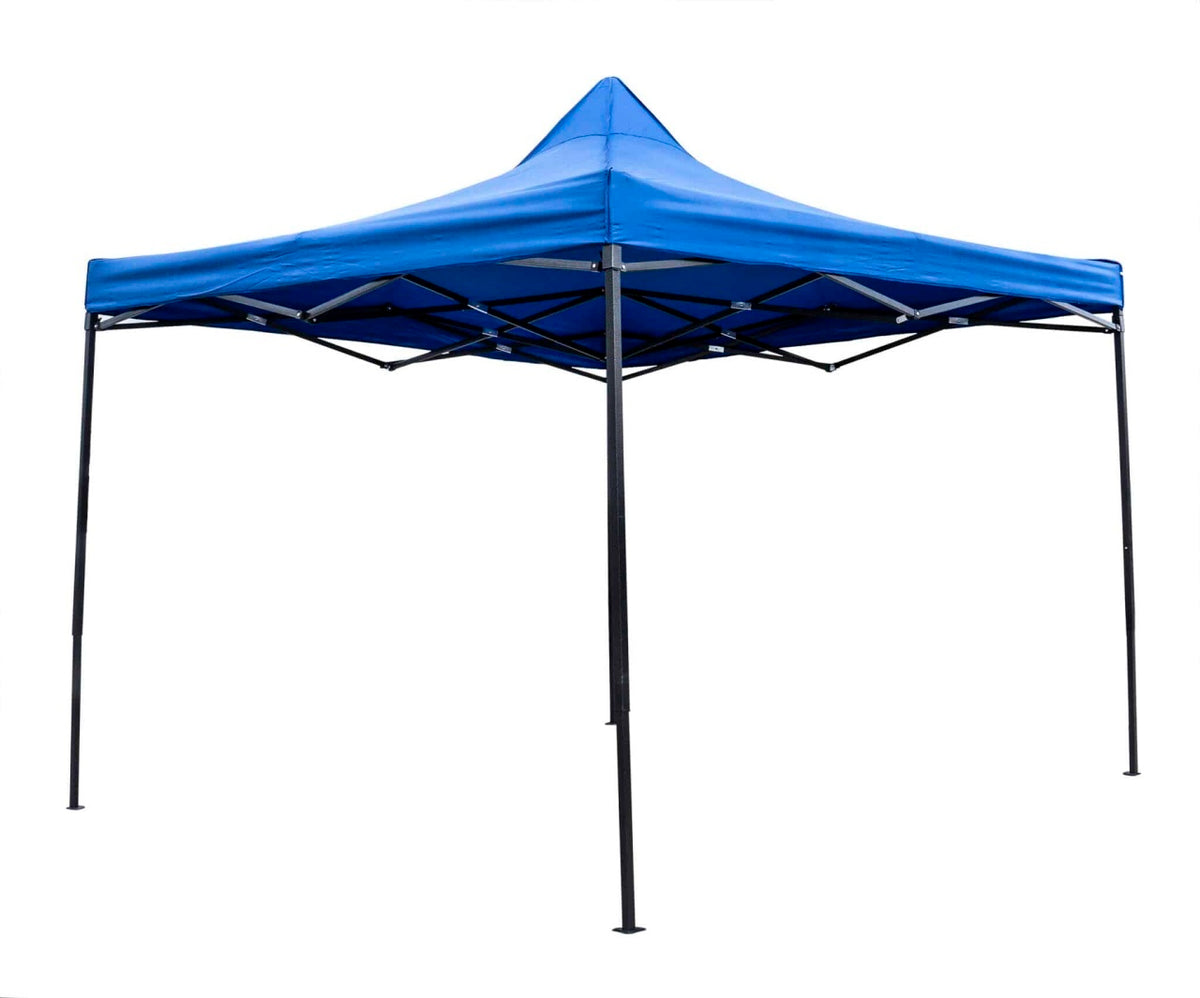 Cort pavilion metalic gradina impermeabil 3x3 m, albastru, picioare telescopice