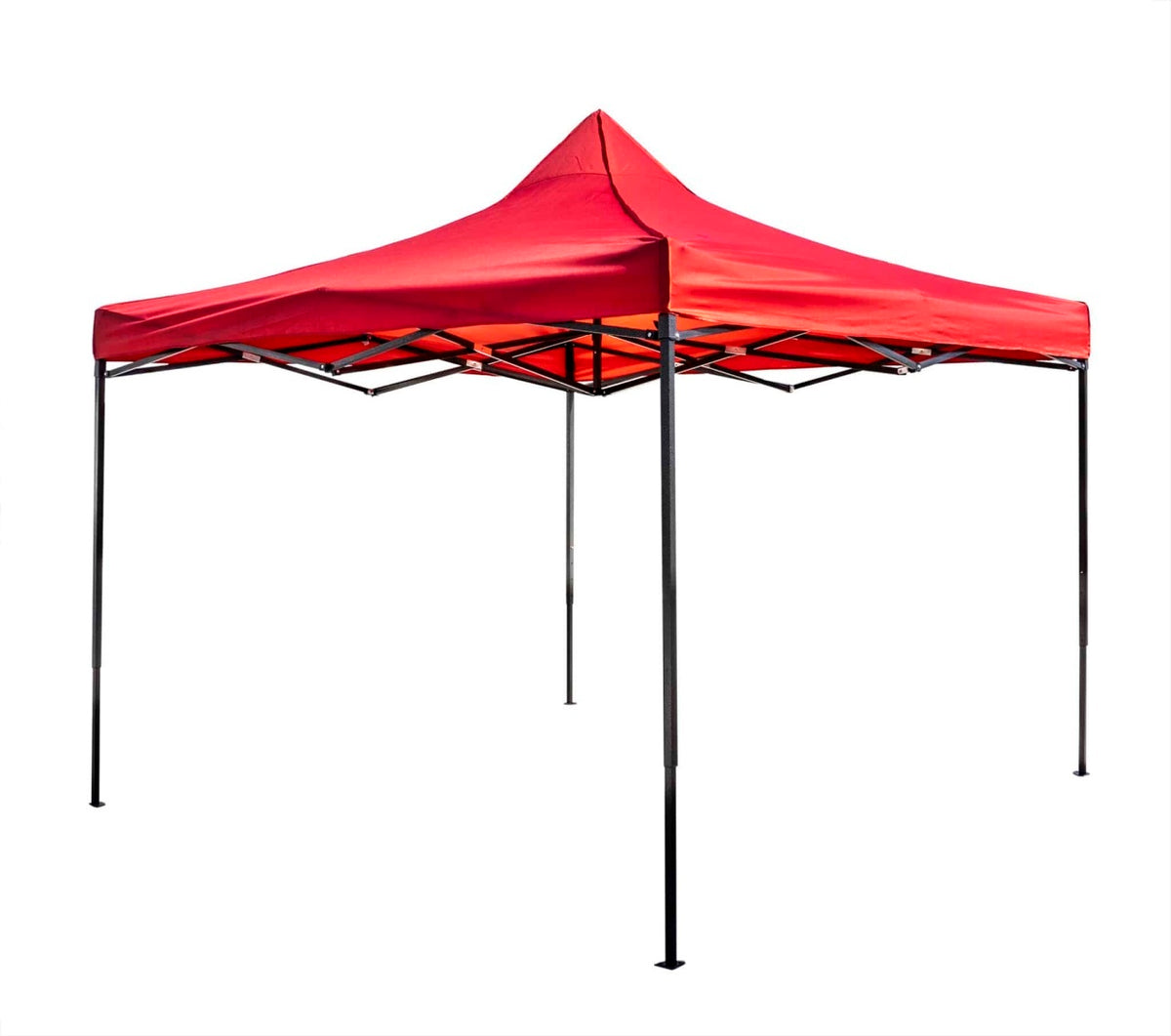 Cort pavilion metalic gradina impermeabil 3x3 m rosu cu picioare telescopice