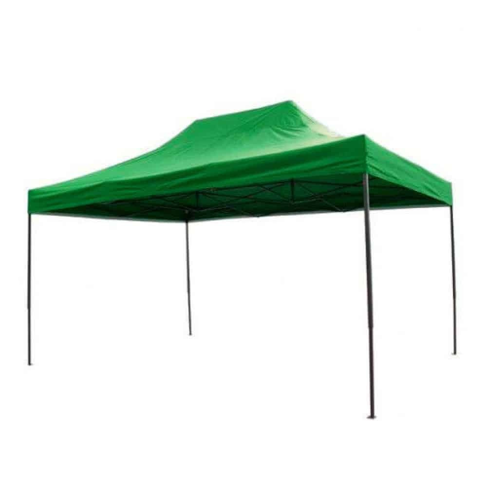 Cort pavilion metalic gradina impermeabil 3x4.5 m verde, picioare telescopice
