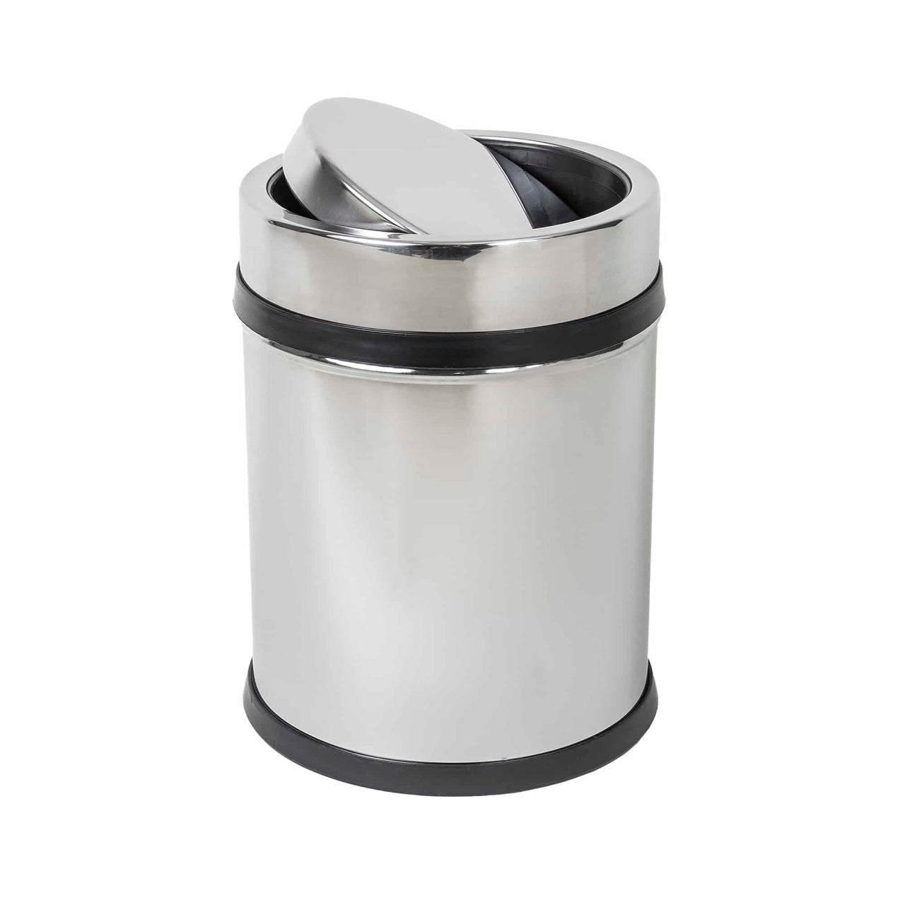 Cos menajer din inox 8 litri cu capac rotativ, forma cilindrica