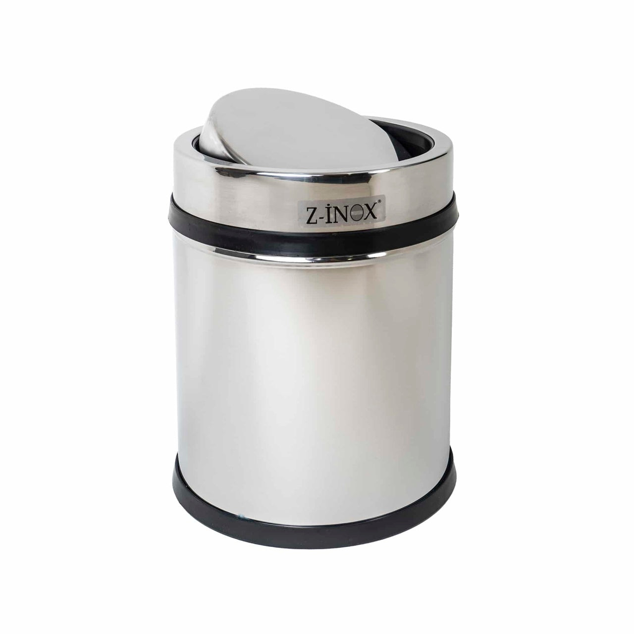 Cos menajer din inox 8 litri cu capac rotativ, forma cilindrica