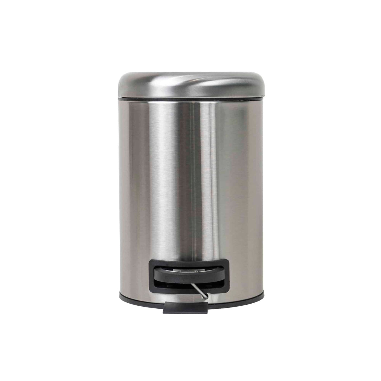 Cos menajer inox 3 litri cu pedala, design cilindric, pentru interior