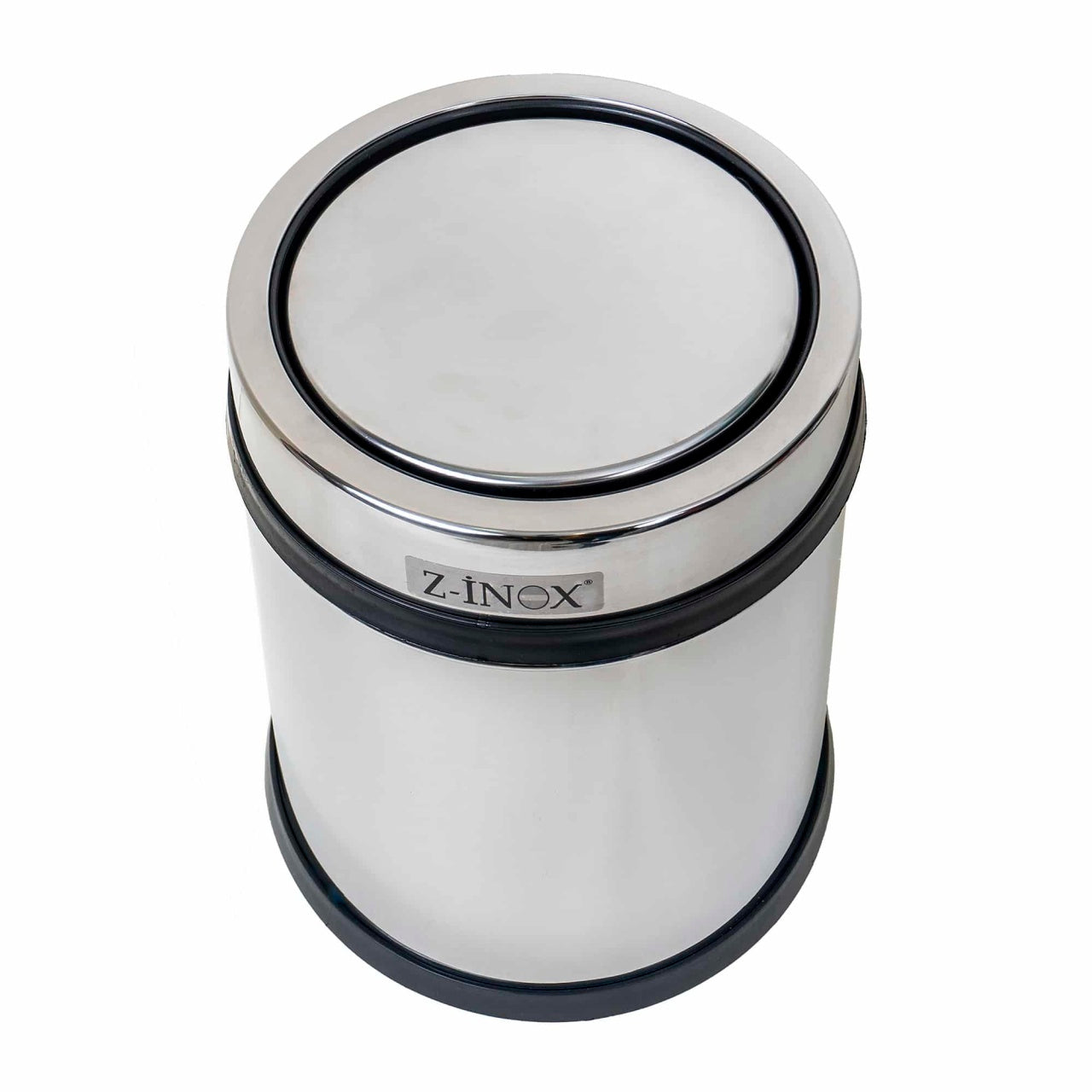 Cos menajer inox cu capac rotativ, capacitate 11 litri, design cilindric