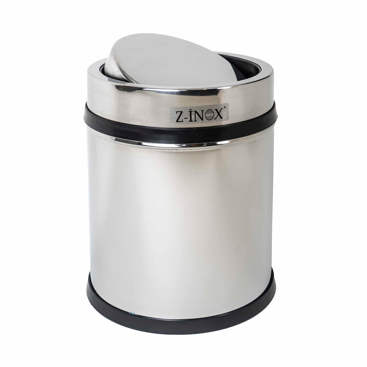 Cos menajer inox cu capac rotativ, capacitate 11 litri, design cilindric