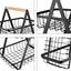 Cos pentru fructe, legume si paine, decorativ, din metal, cu maner din lemn, cu 2 etaje, inaltime 32 cm, negru