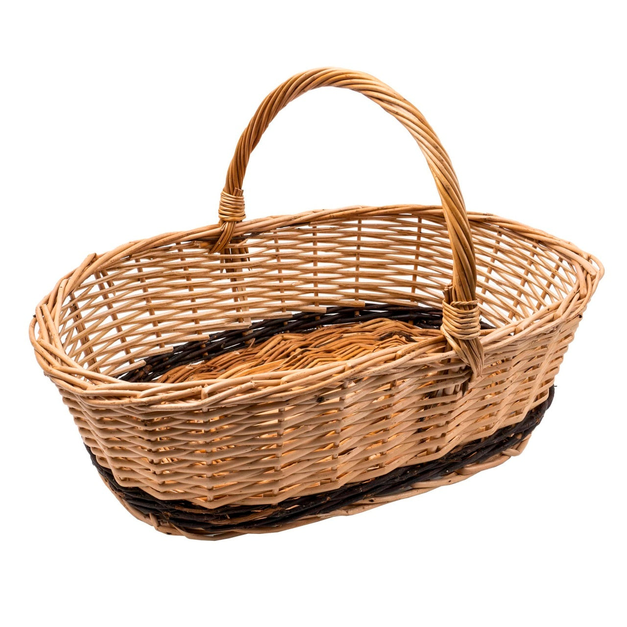 Cos rachita oval, maro, 50x33x30 cm, design natural