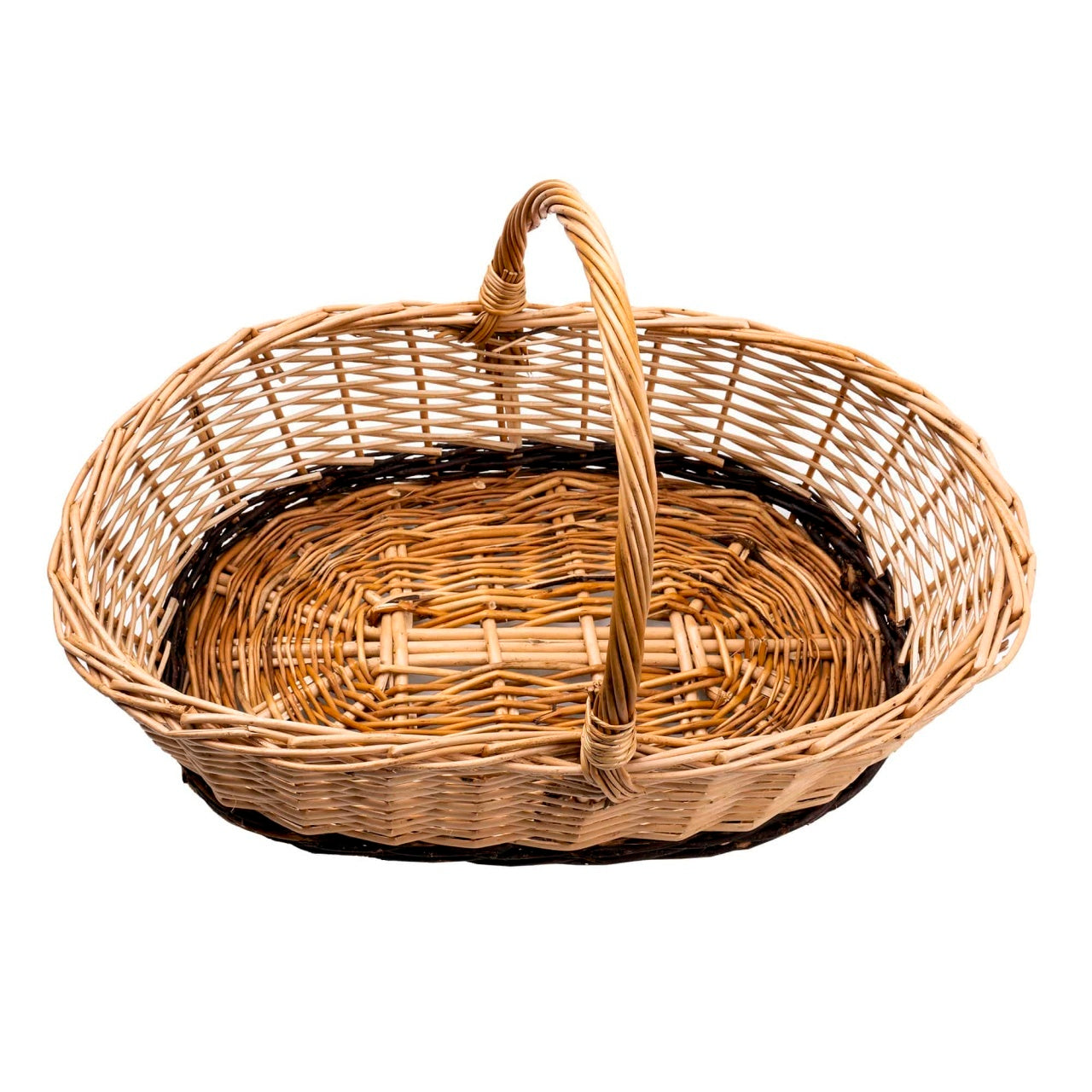 Cos rachita oval, maro, 50x33x30 cm, design natural