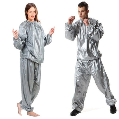 Costum din 2 piese pentru slabit SAUNA SUIT, culoare argintiu, marime L