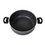 Cratita aluminiu 28 cm, capac 6L, negru cu capac din sticla