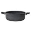 Cratita aluminiu 28 cm, capac 6L, negru cu capac din sticla