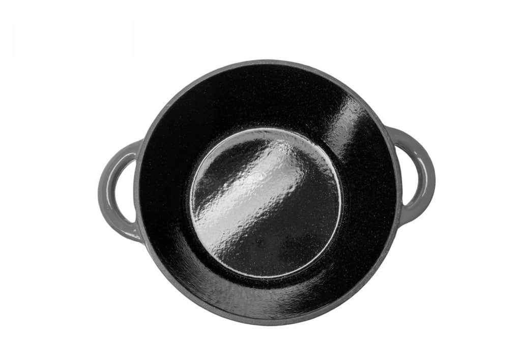 Cratita fonta emailata 26x12cm cu capac, 4.8L, Marble Gray