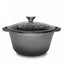 Cratita fonta emailata cu capac 22x9.5 cm, capacitate 2.9 L, culoare gri
