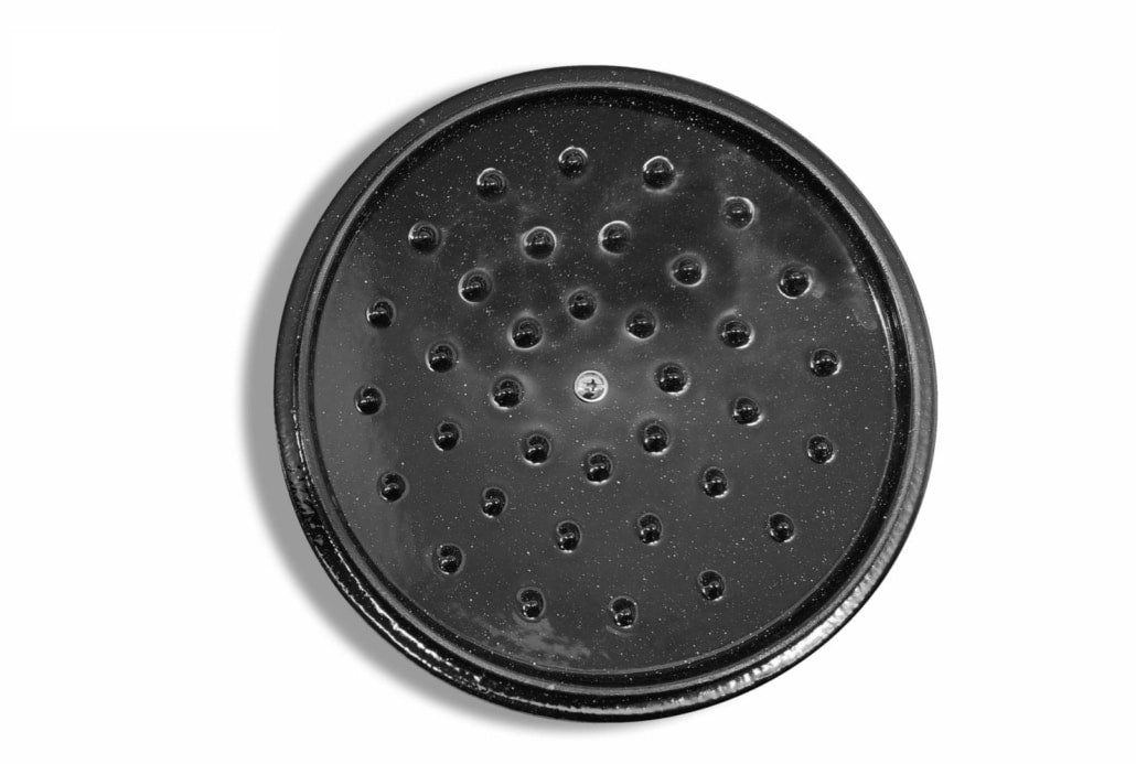 Cratita fonta emailata cu capac 22x9.5 cm, capacitate 2.9 L, culoare gri