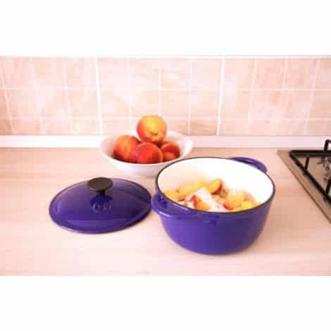 Cratita fonta emailata cu capac, 24 cm, capacitate 3.8L