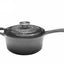 Cratita fonta emailata cu capac si coada 1.8L, 19x9cm, Marble Gray