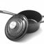 Cratita fonta emailata cu capac si coada 1.8L, 19x9cm, Marble Gray