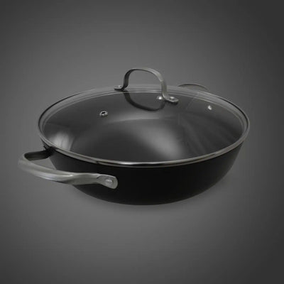 Cratita fonta tip fagure 30cm cu capac sticla, capacitate 4.5L