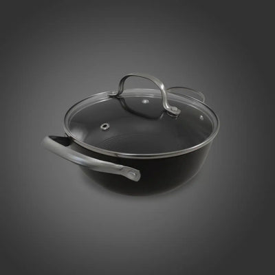 Cratita fonta tip fagure cu capac sticla, 20 cm, 2 litri, usoara si antiaderenta
