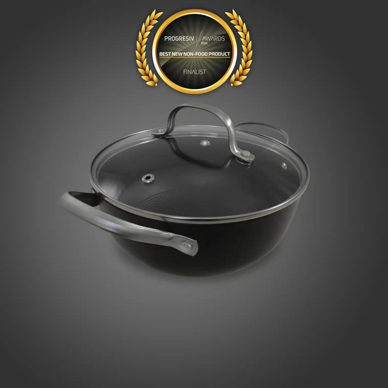Cratita fonta tip fagure cu capac sticla, 20 cm, 2 litri, usoara si antiaderenta