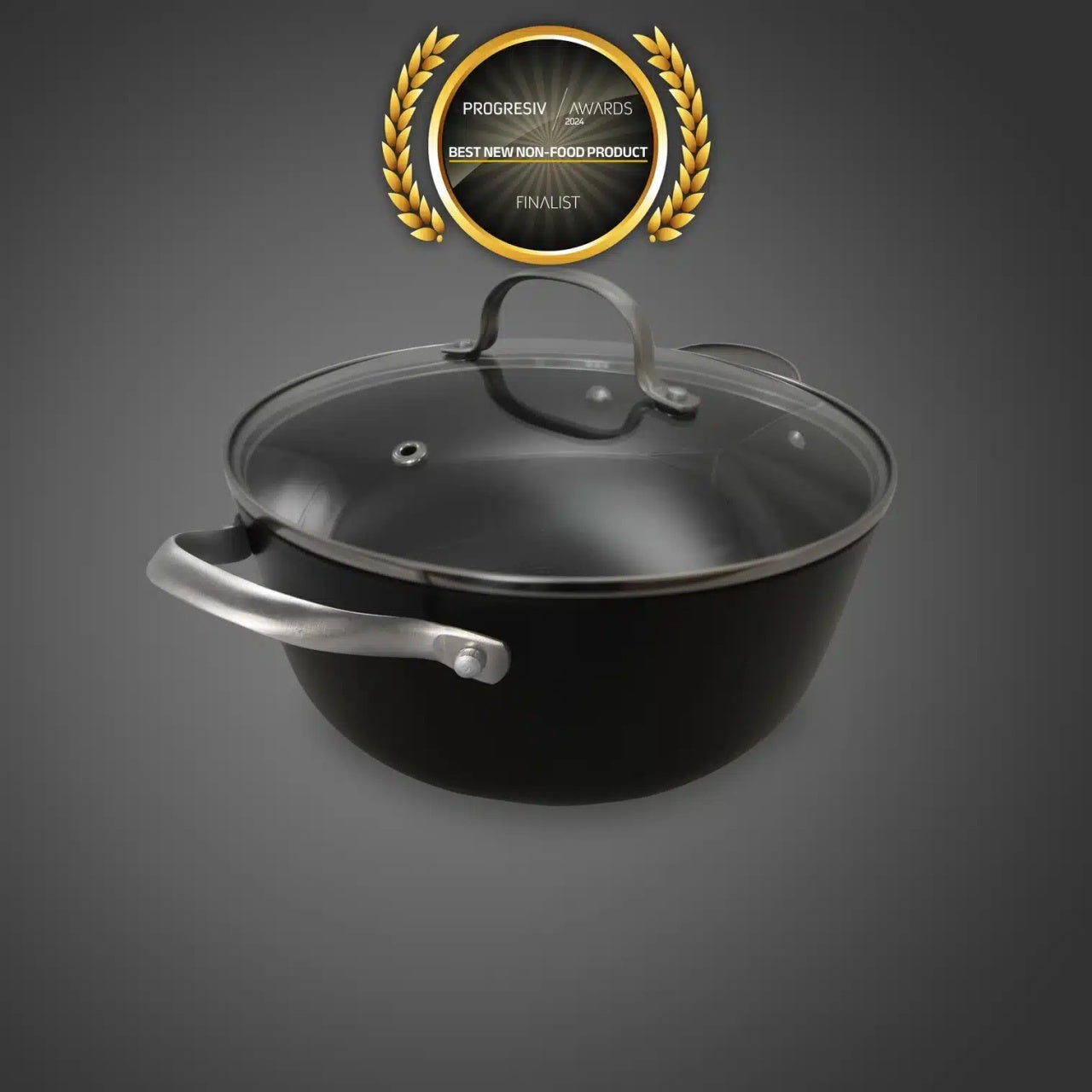 Cratita fonta usoara tip fagure cu capac sticla, 24 cm, 3.5 L