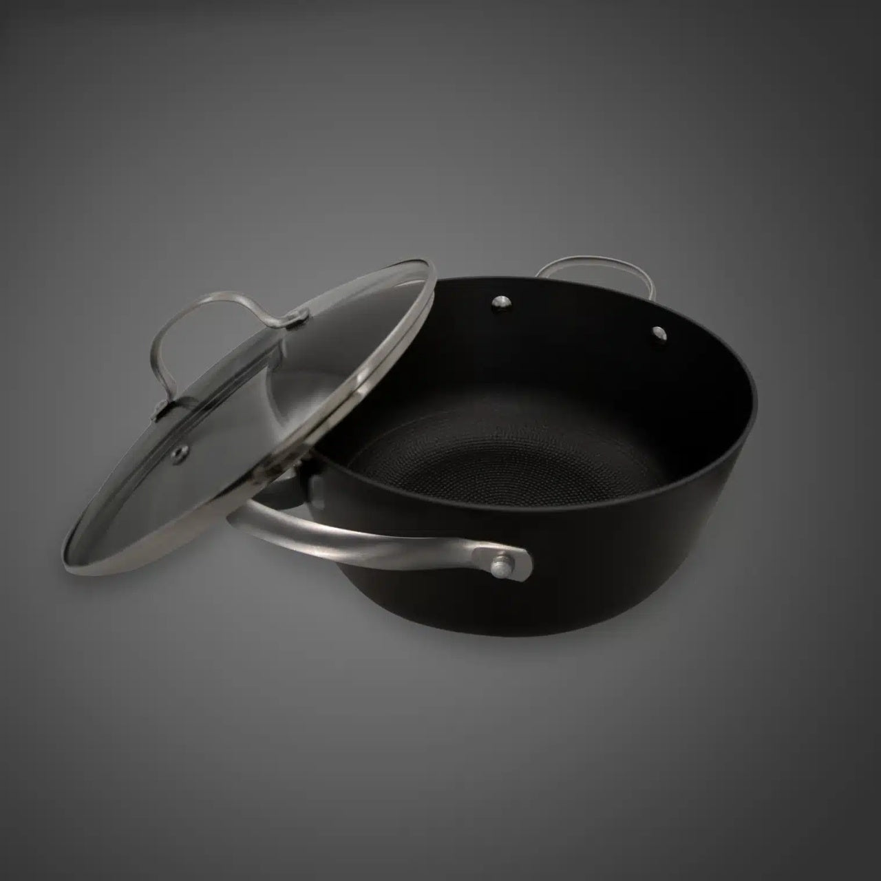 Cratita fonta usoara tip fagure cu capac sticla, 24 cm, 3.5 L