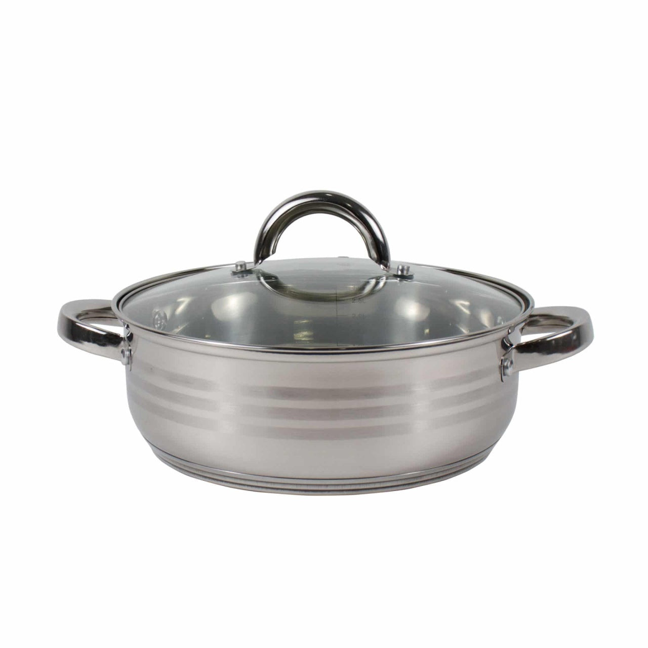 Cratita inox cu capac 25 cm, capacitate 3L, baza triplu strat, compatibila inductie