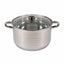 Cratita inox cu capac 25 cm, capacitate 5.5L, baza stratificata pentru inductie