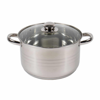 Cratita inox cu capac 25 cm, capacitate 5.5L, baza stratificata pentru inductie