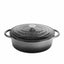 Cratita ovala fonta emailata cu capac 37x29x15cm, 9L, culoare Marble Gray