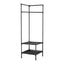 Cuier din metal, pentru colt, cu 2 rafturi si 2 bare pentru agatare, dimensiune 178cm x 44cm x 44 cm, negru