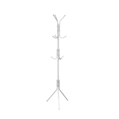 Cuier din metal tip pom, pentru haine, dimensiuni 45 x 175 cm, picioruse antialunecare, alb