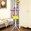Cuier din metal tip pom, pentru haine, dimensiuni 45 x 175 cm, picioruse antialunecare, alb