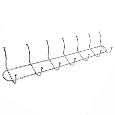 Cuier inox cu 7 agatatori, design modern, usor de montat