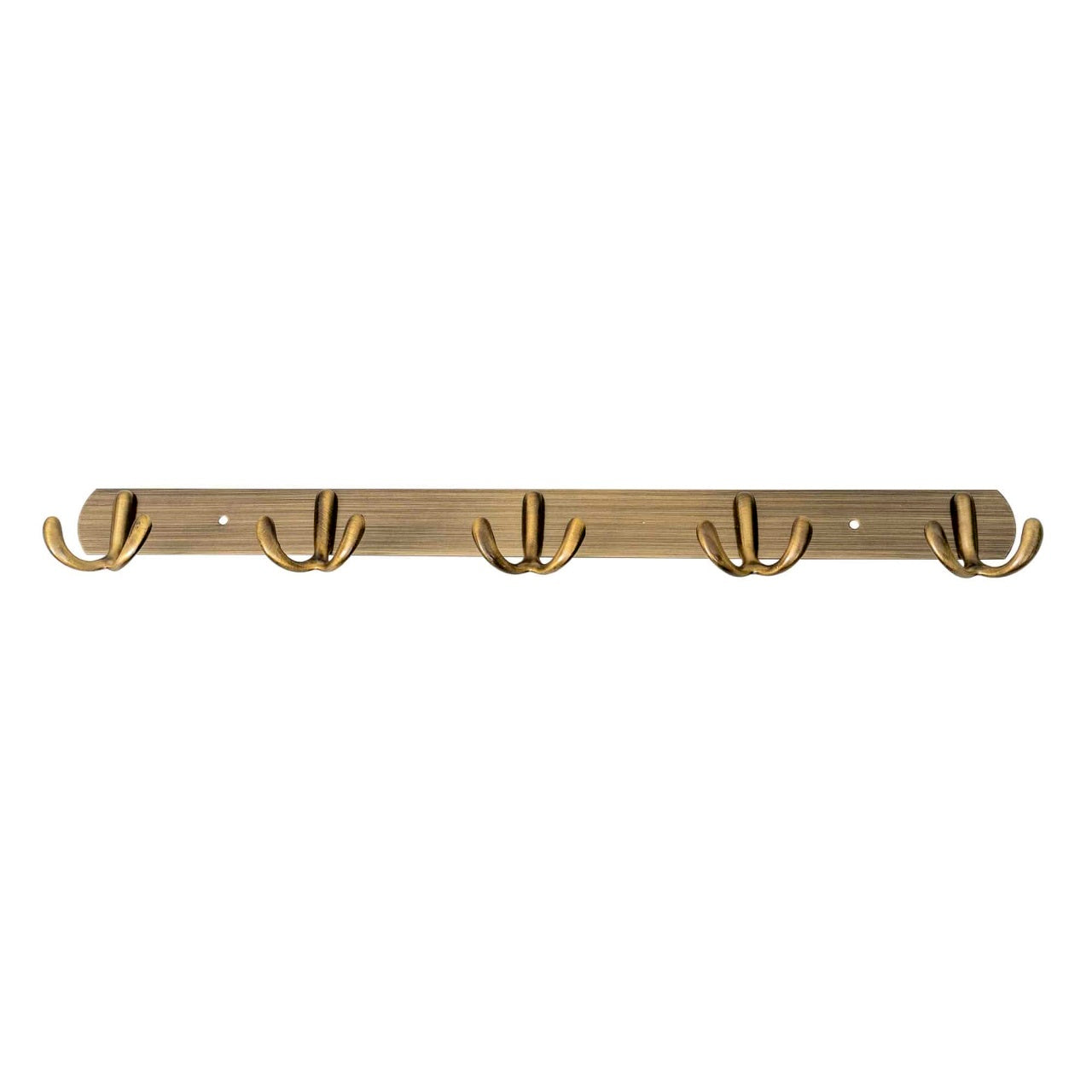 Cuier metalic auriu cu 5 agatatori, lungime 44.5 cm, design modern