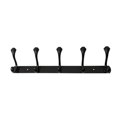 Cuier metalic cu 5 agatatori, lungime 44.5 cm, culoare negru
