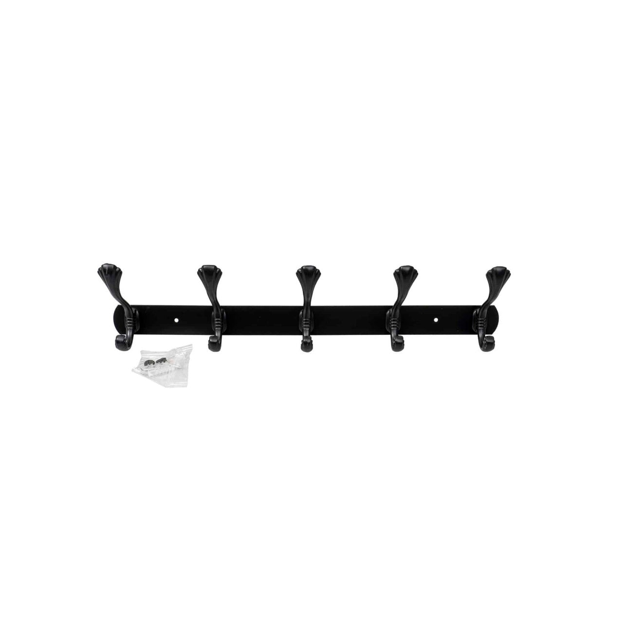 Cuier metalic cu 5 agatatori, lungime 44.5 cm, culoare negru