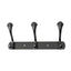 Cuier metalic negru cu 3 agatatori, lungime 24.5 cm