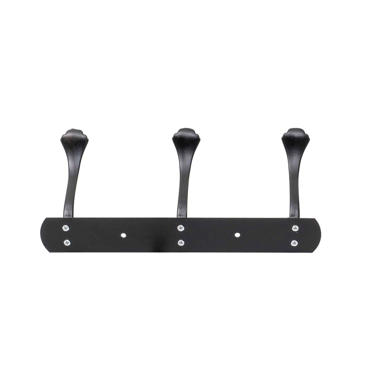 Cuier metalic negru cu 3 agatatori, lungime 24.5 cm