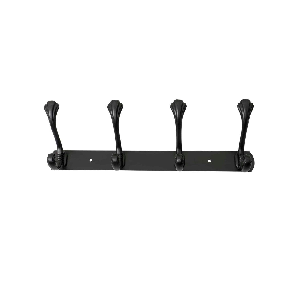 Cuier metalic negru cu 4 agatatori, lungime 34.5 cm, design modern