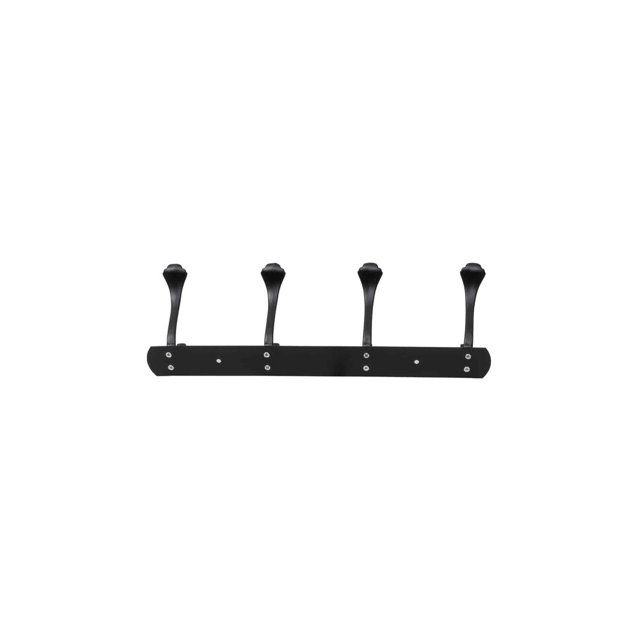 Cuier metalic negru cu 4 agatatori, lungime 34.5 cm, design modern
