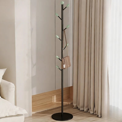 Cuier metalic pentru haine in forma de pom, cu 7 agatatori, dimensiuni 170 x 29 cm, negru