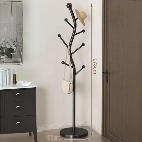 Cuier pentru haine, cu 7 carlige, in forma de S, din otel carbon, dimensiuni 178 x 30 cm, greutate maxima suportata 35 kg, negru