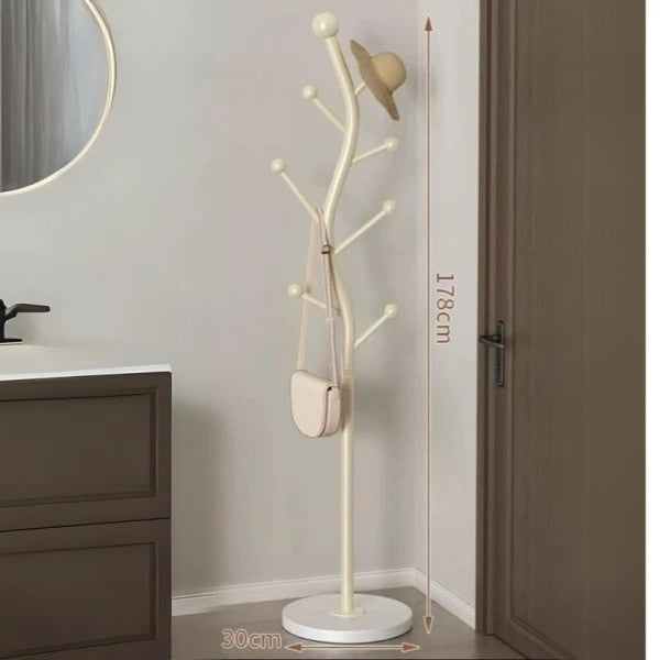 Cuier pentru haine, cu 7 carlige, in forma de S, din otel carbon, dimensiuni 178 x 30 cm, greutate maxima suportata 35 kg, crem