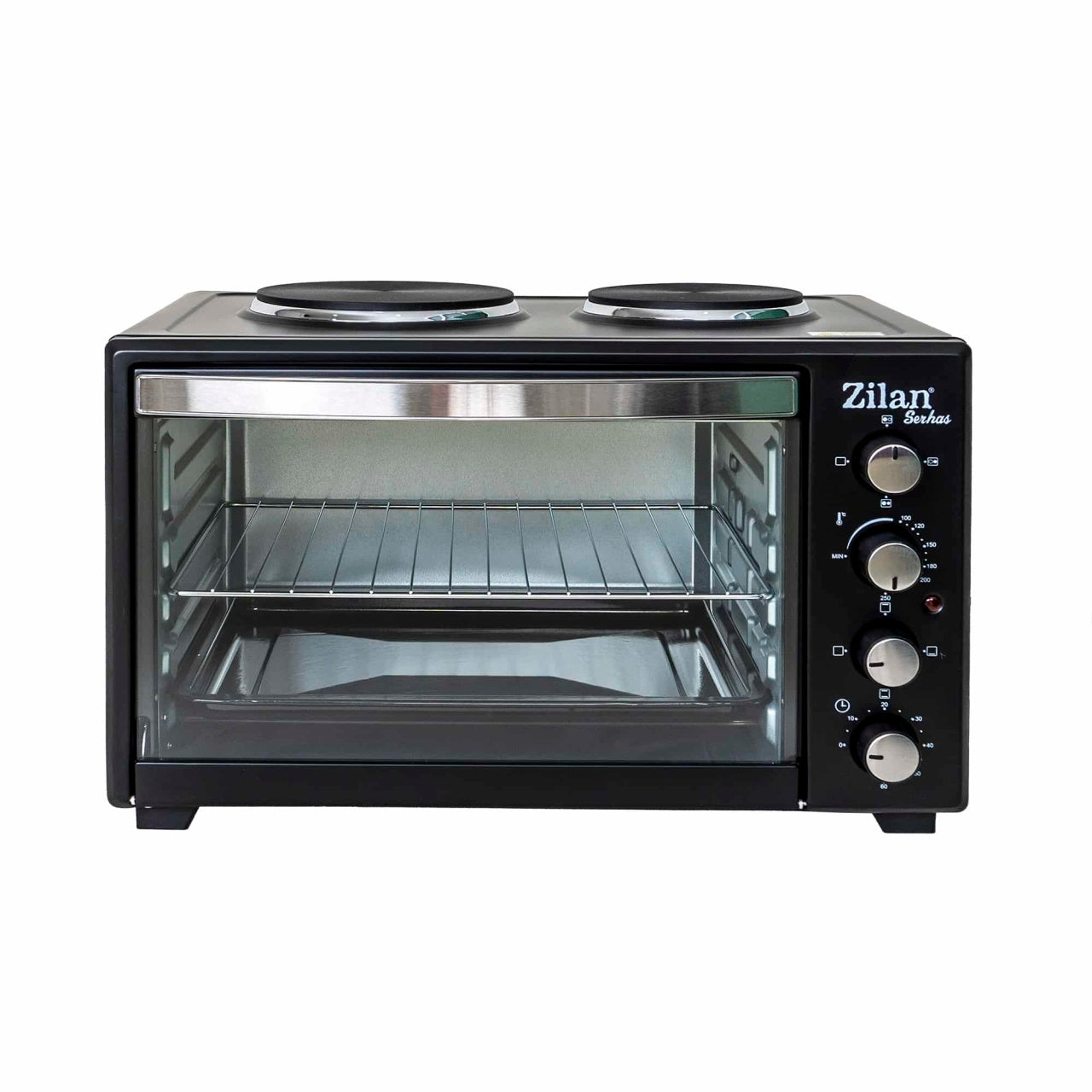 Cuptor electric cu plita 45 l, 1600 W, timer si 2 arzatoare, negru