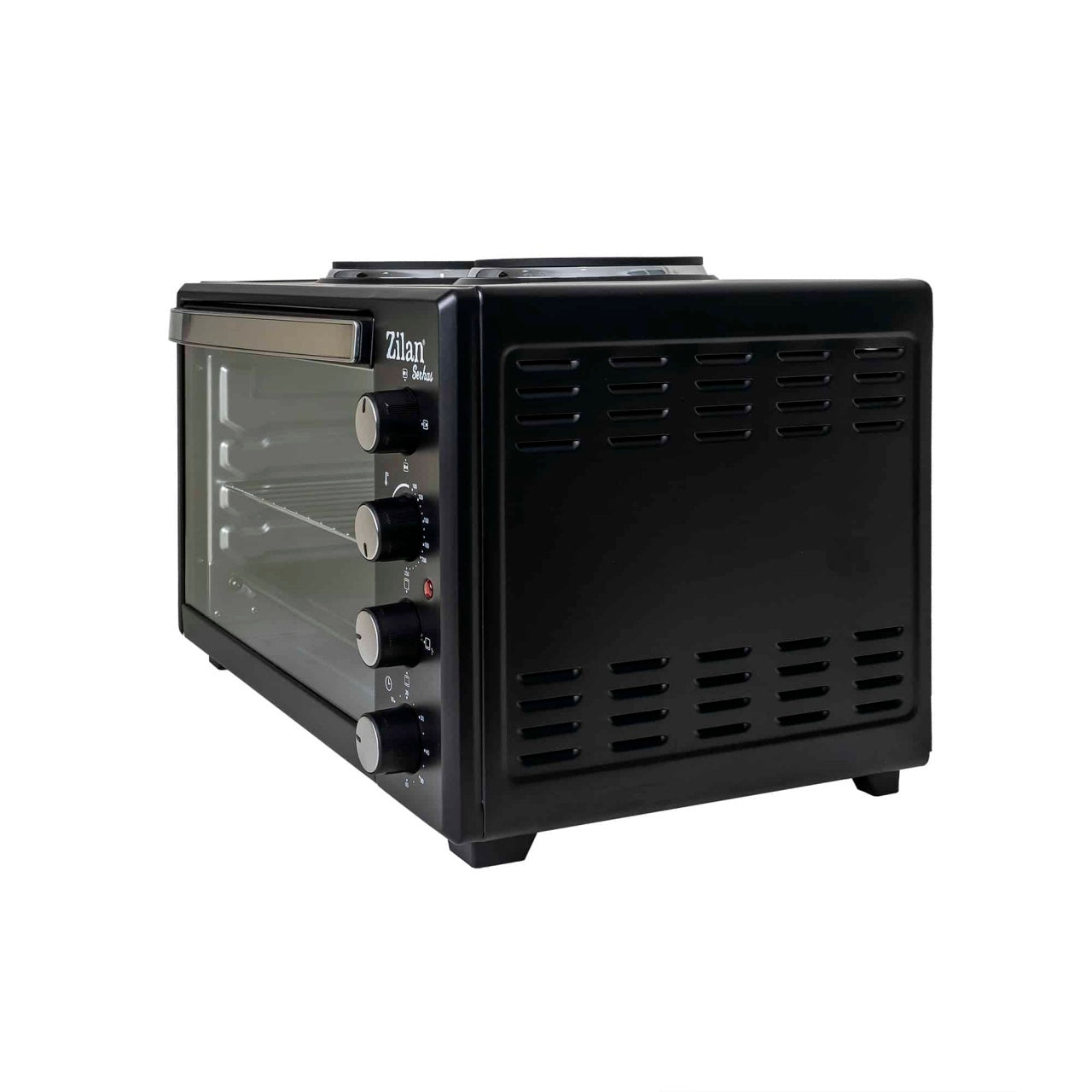 Cuptor electric cu plita 45 l, 1600 W, timer si 2 arzatoare, negru