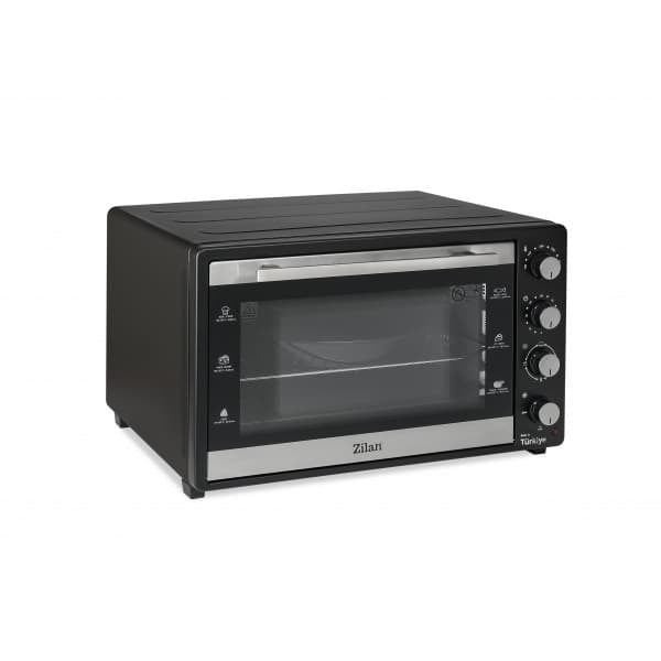 Cuptor electric cu ventilator, 2500W, capacitate 80L, termostat reglabil, timer, geam dublu