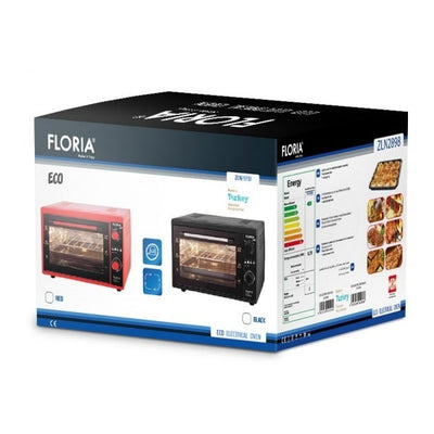Cuptor electric negru, capacitate 40L, putere 1500W, gratar si tava inclusa