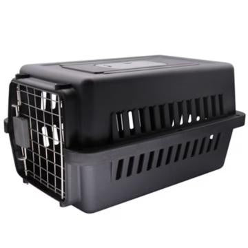 Cusca de transport pentru animale, din PP rezistent cu usa din otel inoxidabil, 48×32×29.5 cm