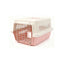 Cusca de transport pentru animale, PP rezistent, usa din otel inoxidabil, 48×32×29.5 cm, Roz